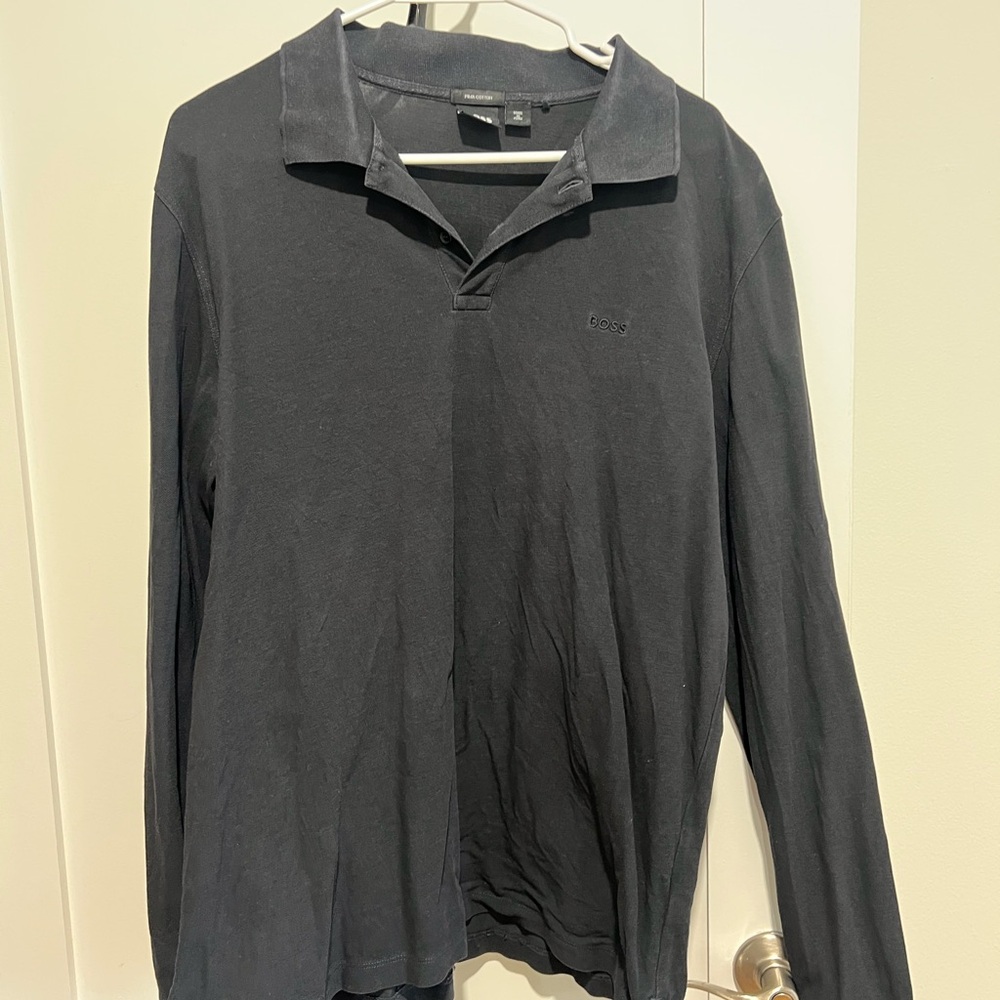 Boss Men's Dark Gray Polo Shirt